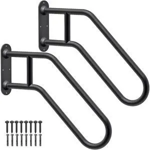 Heavy Duty Wall Mount Handrails for Indoor Outdoor 1-3 Steps 2 Pack U-Shaped Non-Slip Grab Bars, Double Full Weld Structure, Stable Safety Railings, Ideal for Porch, Garage, Garden Stair Heavy Duty Wall Mount Handrails for Indoor Outdoor 1-3 Steps 2 Pack U-Shaped Non-Slip Grab Bars, Double Full Weld Structure, Stable Safety Railings, Ideal for Porch, Garage, Garden Stair