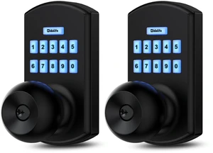 Smart Door Knob with Keypad Keyless Entry Electronic for Front Door 2 Pack 20 User Codes One-Time Codes Anti-Peep Auto-Lock Timer Passage Mode Silent Option Easy DIY Install Secure & Convenient Smart Door Knob with Keypad Keyless Entry Electronic for Front Door 2 Pack 20 User Codes One-Time Codes Anti-Peep Auto-Lock Timer Passage Mode Silent Option Easy DIY Install Secure & Convenient