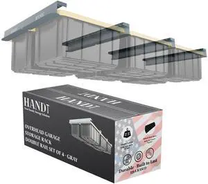 USA Based Overhead Garage Storage Rack, Connectable Heavy Duty Metal Ceiling Rails Garage Storage Organization Shelving System, Hanging Racks Tote Containers, Supports Up To 6 Bins, 4 Sets Gray USA Based Overhead Garage Storage Rack, Connectable Heavy Duty Metal Ceiling Rails Garage Storage Organization Shelving System, Hanging Racks Tote Containers, Supports Up To 6 Bins, 4 Sets Gray