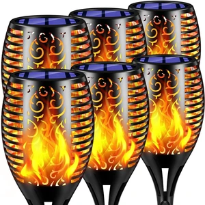 Flickering Flame Solar Torch Lights Outdoor, 43" Tall, 6 Pack Realistic 99-LED Flame Effect, Charges in 6-8 Hours, 10-12-Hour Runtime, IP65 Waterproof, Auto On/Off for Yard, Patio, Garden Flickering Flame Solar Torch Lights Outdoor, 43" Tall, 6 Pack Realistic 99-LED Flame Effect, Charges in 6-8 Hours, 10-12-Hour Runtime, IP65 Waterproof, Auto On/Off for Yard, Patio, Garden