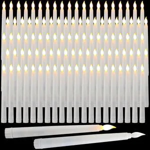 150 Pcs 8.5 Inch White LED Flameless Taper Candles Bulk Battery Operated Taper Candles, Artificial Flickering Candlesticks, for Wedding Church Halloween Holiday Table Decoration 150 Pcs 8.5 Inch White LED Flameless Taper Candles Bulk Battery Operated Taper Candles, Artificial Flickering Candlesticks, for Wedding Church Halloween Holiday Table Decoration