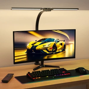 Upgraded Desk Lamp for Home Office - Dimmable Computer Desk Light with Remote, Modern Architect Task Lamp with Color Changing, Flexible Desktop Lamp with Gooseneck for Monitor, Double Head Upgraded Desk Lamp for Home Office - Dimmable Computer Desk Light with Remote, Modern Architect Task Lamp with Color Changing, Flexible Desktop Lamp with Gooseneck for Monitor, Double Head