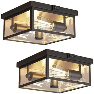 Outdoor Ceiling Light with Motion Sensor, Flush Mount Porch Light, Exterior Light Fixture with Clear Glass, Dusk to Dawn 2-Light Fixture for Patio,Porch (10.5in 2Pack) Outdoor Ceiling Light with Motion Sensor, Flush Mount Porch Light, Exterior Light Fixture with Clear Glass, Dusk to Dawn 2-Light Fixture for Patio,Porch (10.5in 2Pack)