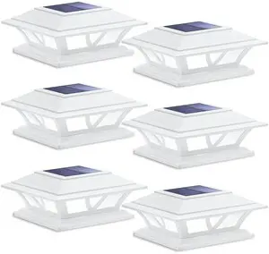 Solar Post Lights Outdoor 2 Modes LED, 6 Pack White (Warm/White) Solar Post Cap Lights, Solar-Powered Waterproof Deck Fence Lights for 4x4 5x5 & 6x6 Vinyl or Wood Posts, Patio, Yard, Garden Solar Post Lights Outdoor 2 Modes LED, 6 Pack White (Warm/White) Solar Post Cap Lights, Solar-Powered Waterproof Deck Fence Lights for 4x4 5x5 & 6x6 Vinyl or Wood Posts, Patio, Yard, Garden