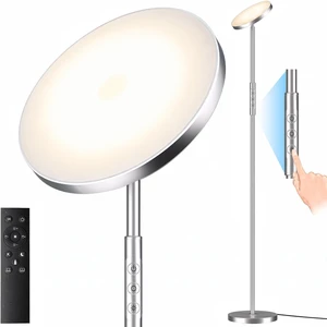 Floor Lamp, Upgraded 40W 4000LM Super Bright Torchiere LED Floor Lamps for Living Room, Stepless Dimmable Color Temperature 2700K-6500K with Remote & Touch Control, Standing Light (Brushed Nickel) Floor Lamp, Upgraded 40W 4000LM Super Bright Torchiere LED Floor Lamps for Living Room, Stepless Dimmable Color Temperature 2700K-6500K with Remote & Touch Control, Standing Light (Brushed Nickel)