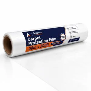36 Inch X 500 ft Carpet Plastic Protection Film, Transparent Self-adhesive Floors Protector, Heavy Duty Tear Resistant Design for Stairs Rugs Runner Hallways and Pets Moving/renovation 36 Inch X 500 ft Carpet Plastic Protection Film, Transparent Self-adhesive Floors Protector, Heavy Duty Tear Resistant Design for Stairs Rugs Runner Hallways and Pets Moving/renovation