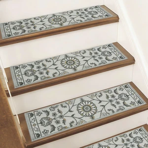 Stair Treads for Wooden Steps, 8"X30", 15pcs, Grey Non-Slip Machine Washable Carpet Stair Treads, TPE Backing, 100% Polyester, Soft Indoor Stair Runner for Kids Elders and Pets Stair Treads for Wooden Steps, 8"X30", 15pcs, Grey Non-Slip Machine Washable Carpet Stair Treads, TPE Backing, 100% Polyester, Soft Indoor Stair Runner for Kids Elders and Pets