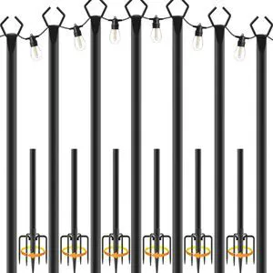 String Light Poles,Metal Poles for Hanging Outdoor Light Strings, Light Poles Stand for Outside Garden,Patio,Wedding,Backyard,Deck,Party (7 Pack 10 FT Light Poles) String Light Poles,Metal Poles for Hanging Outdoor Light Strings, Light Poles Stand for Outside Garden,Patio,Wedding,Backyard,Deck,Party (7 Pack 10 FT Light Poles)