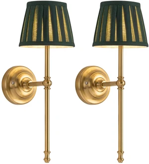 Gold Cordless Wall Sconces Set of 2, Green Fabric LED Wall Lamps Wireless Small Rechargeable Battery, Portable Lighting for Wall Painting, Living Room, Bedroom, Hallway, Gifts, Night Light Gold Cordless Wall Sconces Set of 2, Green Fabric LED Wall Lamps Wireless Small Rechargeable Battery, Portable Lighting for Wall Painting, Living Room, Bedroom, Hallway, Gifts, Night Light