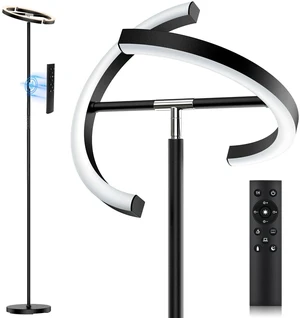 LED Floor Lamp - Rotatable Standing Lamp with Touch & Remote Control, 3000-6000K, 22W Modern Floor Reading Light, Dimmable Corner Uplighter for Living Room Bedroom Office, Black LED Floor Lamp - Rotatable Standing Lamp with Touch & Remote Control, 3000-6000K, 22W Modern Floor Reading Light, Dimmable Corner Uplighter for Living Room Bedroom Office, Black