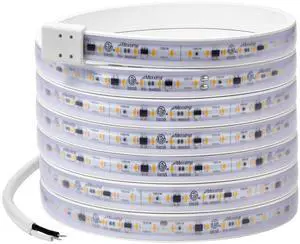 96 in. Hardwired LED Under Cabinet Strip Light, 3680 Lumens, 3000K Warm White, Kitchen and Living Room 120V White Cove Lighting, No Power Supply Needed 96 in. Hardwired LED Under Cabinet Strip Light, 3680 Lumens, 3000K Warm White, Kitchen and Living Room 120V White Cove Lighting, No Power Supply Needed