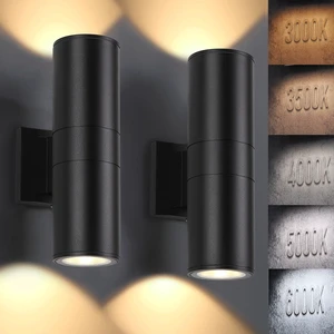 5CCT Dimmable Wall Lights Outdoor 2 Packs, 3000K 5000K 6000K Integrated LED Cylinder Up Down Modern Aluminum Light, Waterproof Exterior Light for Porch Patio Door 5CCT Dimmable Wall Lights Outdoor 2 Packs, 3000K 5000K 6000K Integrated LED Cylinder Up Down Modern Aluminum Light, Waterproof Exterior Light for Porch Patio Door