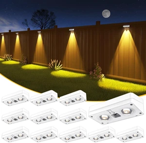 Solar Fence Lights 12 Pack, 50 Lumens Outdoor Fence Solar Lights with 12 Modes RGB Color Glow LED Solar Lights Outdoor Waterproof for Patio, Backyard, Deck, Fence, Railing.White Shell Solar Fence Lights 12 Pack, 50 Lumens Outdoor Fence Solar Lights with 12 Modes RGB Color Glow LED Solar Lights Outdoor Waterproof for Patio, Backyard, Deck, Fence, Railing.White Shell
