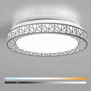 20 Inch Bird's Nest Flush Mount Ceiling Light, 42W, 5CCT 2700K-6500K Selectable, Modern LED Ceiling Light Fixture, Dimmable, for Bedroom, Kitchen, Closet, Brushed Nickel, ETL Listed 20 Inch Bird's Nest Flush Mount Ceiling Light, 42W, 5CCT 2700K-6500K Selectable, Modern LED Ceiling Light Fixture, Dimmable, for Bedroom, Kitchen, Closet, Brushed Nickel, ETL Listed