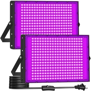 300W Black Light Waterproof for Outdoor Glow Party Halloween, 2 Pack 10FT Long Cord with Switch&Plug, Blacklight Floodlight, for Outdoor Neon parties, Fluorescent, Birthday 300W Black Light Waterproof for Outdoor Glow Party Halloween, 2 Pack 10FT Long Cord with Switch&Plug, Blacklight Floodlight, for Outdoor Neon parties, Fluorescent, Birthday