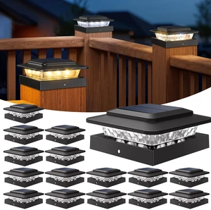 4x4 Solar Post Cap Lights Outdoor 16Pack- 3 Color Temperatures& 2 Level Brightness, IP65 Waterproof, 16 LED Black Fence Deck Post Light Solar Powered for 4×4/3.5×3.5 Wood/Vinyl Posts 4x4 Solar Post Cap Lights Outdoor 16Pack- 3 Color Temperatures& 2 Level Brightness, IP65 Waterproof, 16 LED Black Fence Deck Post Light Solar Powered for 4×4/3.5×3.5 Wood/Vinyl Posts