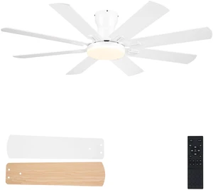 Ceiling Fans with Lights, 52 Inch Low Profile Ceiling Fan,White Ceiling FanCeiling with Light Flush Mount, DC Reversible Motor, Noiseless, White 6 Speeds Ceiling Fan for Bedroom Ceiling Fans with Lights, 52 Inch Low Profile Ceiling Fan,White Ceiling FanCeiling with Light Flush Mount, DC Reversible Motor, Noiseless, White 6 Speeds Ceiling Fan for Bedroom