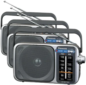 Portable AM/FM Radio, Battery Operated Analog Radio, AC Powered, Silver (RF-2400D) (Pack of 3) Portable AM/FM Radio, Battery Operated Analog Radio, AC Powered, Silver (RF-2400D) (Pack of 3)