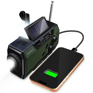 NOAA Emergency Weather Radio A1 7400mWh Portable Power Bank, AM/FM, USB/Solar/Hand Crank Charging, Battery Operated, SOS Alarm & Flashlight for Indoor/Outdoor Emergency - Green NOAA Emergency Weather Radio A1 7400mWh Portable Power Bank, AM/FM, USB/Solar/Hand Crank Charging, Battery Operated, SOS Alarm & Flashlight for Indoor/Outdoor Emergency - Green