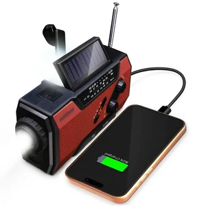 NOAA Emergency Weather Radio A1 7400mWh Portable Power Bank, AM/FM, USB/Solar/Hand Crank Charging, Battery Operated, SOS Alarm & Flashlight for Indoor/Outdoor Emergency - Red NOAA Emergency Weather Radio A1 7400mWh Portable Power Bank, AM/FM, USB/Solar/Hand Crank Charging, Battery Operated, SOS Alarm & Flashlight for Indoor/Outdoor Emergency - Red