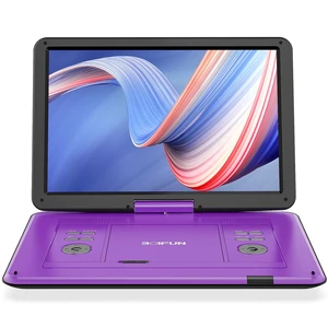 17.5" Portable DVD Player with 15.6" Large HD Screen, 6 Hours Rechargeable Battery, Support USB/SD Card/Sync TV and Multiple Disc Formats, High Volume Speaker, Purple 17.5" Portable DVD Player with 15.6" Large HD Screen, 6 Hours Rechargeable Battery, Support USB/SD Card/Sync TV and Multiple Disc Formats, High Volume Speaker, Purple