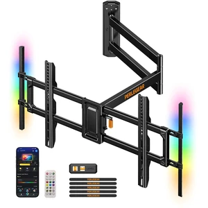 Corner TV Wall Mount Long Arm with LED Backlight for 39-75" TVs Full Motion TV Wall Mount with 32.37" Extension, 180° Swivel, Tool-Free Tilt, Holds up to 100 lbs, Max VESA 600x400mm Corner TV Wall Mount Long Arm with LED Backlight for 39-75" TVs Full Motion TV Wall Mount with 32.37" Extension, 180° Swivel, Tool-Free Tilt, Holds up to 100 lbs, Max VESA 600x400mm