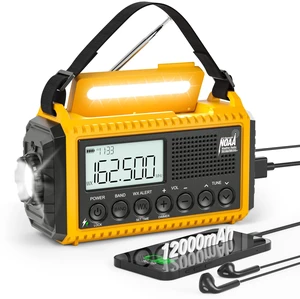 Emergency Radio Hand Crank Solar, Standby NOAA Alert, 12000mAh AM/FM/SW Weather Radio, 6 Power Options, USB-C Charger, Portable SOS Flashlight for Home, Hurricane, Camping Survival Gear Emergency Radio Hand Crank Solar, Standby NOAA Alert, 12000mAh AM/FM/SW Weather Radio, 6 Power Options, USB-C Charger, Portable SOS Flashlight for Home, Hurricane, Camping Survival Gear