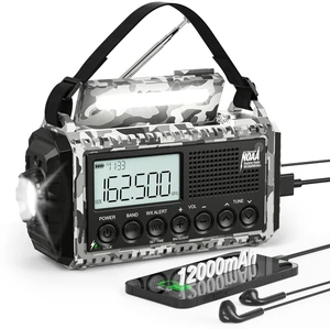 Emergency Radio Hand Crank Solar, NOAA Weather Alert, 12000mAh Portable AM/FM/Shortwave, Battery Operated with Type-C Charger, Flashlight, SOS for Hurricane, Camping, Outdoor Survival Emergency Radio Hand Crank Solar, NOAA Weather Alert, 12000mAh Portable AM/FM/Shortwave, Battery Operated with Type-C Charger, Flashlight, SOS for Hurricane, Camping, Outdoor Survival