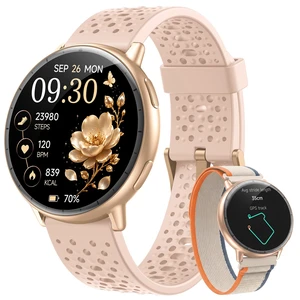 Smart Watch for Women,GPS Built-in,1.3" Ultra-bright AMOLED Display,SOS Fitness Tracker with Heart Rate Monitor,Compass,Barometer,Compatible with iPhone/Android Phones,5ATM Waterproof,2 Bands Smart Watch for Women,GPS Built-in,1.3" Ultra-bright AMOLED Display,SOS Fitness Tracker with Heart Rate Monitor,Compass,Barometer,Compatible with iPhone/Android Phones,5ATM Waterproof,2 Bands