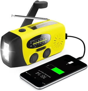 Hand Crank Radio with LED Flashlight, for Power Outage AM FM NOAA Emergency Weather Radio,2000mAh Phone Charger,Hand Cranked,Solar Panel Hand Crank Radio with LED Flashlight, for Power Outage AM FM NOAA Emergency Weather Radio,2000mAh Phone Charger,Hand Cranked,Solar Panel