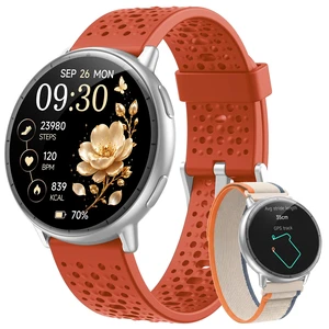 Smart Watch for Women,GPS Built-in,1.3" Ultra-bright AMOLED Display,SOS Fitness Tracker with Heart Rate Monitor,Compass,Barometer,Compatible with iPhone/Android Phones,5ATM Waterproof,2 Bands Smart Watch for Women,GPS Built-in,1.3" Ultra-bright AMOLED Display,SOS Fitness Tracker with Heart Rate Monitor,Compass,Barometer,Compatible with iPhone/Android Phones,5ATM Waterproof,2 Bands