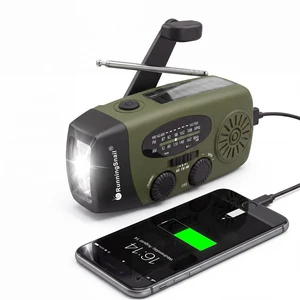 Hand Crank Emergency Radio with LED Flashlight for Emergency Emergency Weather Radio with AM/FM/NOAA, 7400mWh Phone Charger, USB Charged & Solar Power for Camping, Emergency Hand Crank Emergency Radio with LED Flashlight for Emergency Emergency Weather Radio with AM/FM/NOAA, 7400mWh Phone Charger, USB Charged & Solar Power for Camping, Emergency