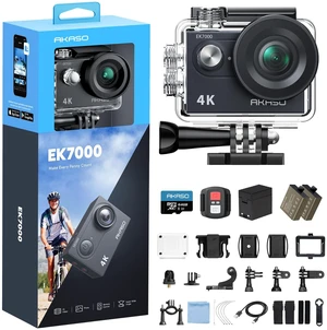 EK7000 4K30FPS 20MP WiFi Action Camera with 64GB MicroSD Memory Card Bundle EIS Ultra HD 131FT Waterproof Underwater Camera Remote Control 4X Zoom Support External Microphone Black EK7000 4K30FPS 20MP WiFi Action Camera with 64GB MicroSD Memory Card Bundle EIS Ultra HD 131FT Waterproof Underwater Camera Remote Control 4X Zoom Support External Microphone Black