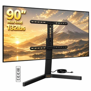 Swivel TV Stand with Power Outlet for 4290" TVs up to 132 lbs Stable Triangular Base, Heavy-Duty Steel, 10 Height Settings, ±30° Swivel, Cable Management, Safety Strap, Max VESA 600x400mm Swivel TV Stand with Power Outlet for 4290" TVs up to 132 lbs Stable Triangular Base, Heavy-Duty Steel, 10 Height Settings, ±30° Swivel, Cable Management, Safety Strap, Max VESA 600x400mm