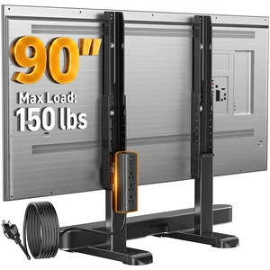 Universal TV Stand Legs with Power Outlet for 3890 Inch TVs Holds 150 lbs, 40% Larger Steel Feet for Stability, 8 Height Settings, Cable Management, Non-Slip Pads, Max VESA 800x500mm Universal TV Stand Legs with Power Outlet for 3890 Inch TVs Holds 150 lbs, 40% Larger Steel Feet for Stability, 8 Height Settings, Cable Management, Non-Slip Pads, Max VESA 800x500mm