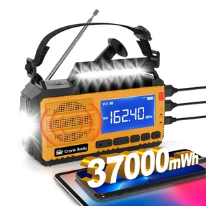 Emergency Crank Radio Solar Hand Crank Emergency Radio 37000mWh (10000mAh) AM/FM NOAA Weather Radio with LCD Display 3 Mode Flashlight SOS Alarm Compass Headphone Jack for Winter Storm Emergency Emergency Crank Radio Solar Hand Crank Emergency Radio 37000mWh (10000mAh) AM/FM NOAA Weather Radio with LCD Display 3 Mode Flashlight SOS Alarm Compass Headphone Jack for Winter Storm Emergency