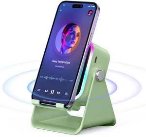 Induction Speaker with Phone Stand 5 in 1 Wireless Bluetooth Audio Green Phone Speaker Amplifier for iPhone & Android with RGB Light and USB Wired Charging, Birthday Gift for Men Women Teens Induction Speaker with Phone Stand 5 in 1 Wireless Bluetooth Audio Green Phone Speaker Amplifier for iPhone & Android with RGB Light and USB Wired Charging, Birthday Gift for Men Women Teens