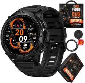 Blaze Rugged Smart Watch for Men, Fitness Tracker, GPS, Round MIL-STD-810H tested alloy steel, IP69K waterproof, Bluetooth calling, AMOLED Gorilla Glass, compatible with Android and iOS Blaze Rugged Smart Watch for Men, Fitness Tracker, GPS, Round MIL-STD-810H tested alloy steel, IP69K waterproof, Bluetooth calling, AMOLED Gorilla Glass, compatible with Android and iOS