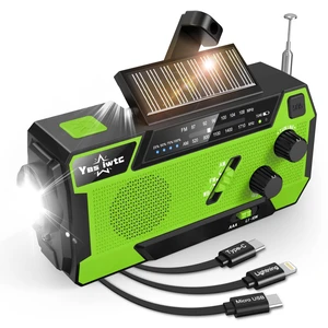 7400mWh NOAA Emergency Weather Radio with 3 in 1 Charging Cable - Solar Hand Crank Alert Radio - 3 Power Supply Methods - SOS Alarm, Flashlight for Hurricane Emergencies 7400mWh NOAA Emergency Weather Radio with 3 in 1 Charging Cable - Solar Hand Crank Alert Radio - 3 Power Supply Methods - SOS Alarm, Flashlight for Hurricane Emergencies