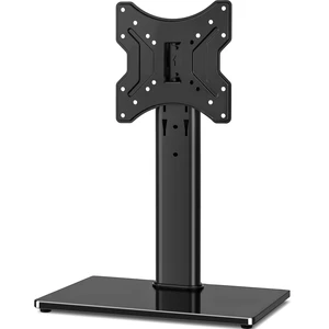 Universal Swivel Tabletop TV Stand for Flat Screens 23-43 Inch Heavy Duty Center Pedestal Stand Replacement with Black Tempered Glass Base & Height Adjustable Mount for 24 32 43 Inch Universal Swivel Tabletop TV Stand for Flat Screens 23-43 Inch Heavy Duty Center Pedestal Stand Replacement with Black Tempered Glass Base & Height Adjustable Mount for 24 32 43 Inch