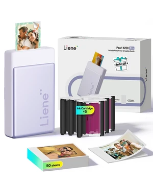 Pearl N200 Pro Portable Photo Printer, Instant Mini Picture Printer for iPhone Smartphone, Thermal Dye Sublimation, Bluetooth Sticker Printer 50 Sheets 2x3 Adhesive Paper & 5 Cartridges, Purple Pearl N200 Pro Portable Photo Printer, Instant Mini Picture Printer for iPhone Smartphone, Thermal Dye Sublimation, Bluetooth Sticker Printer 50 Sheets 2x3 Adhesive Paper & 5 Cartridges, Purple