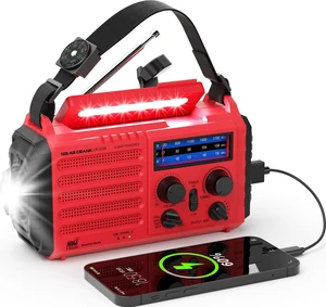 Emergency Weather Radio with NOAA Alert, Solar Hand Crank, Battery Powered 5000mAh Rechargeable Battery, 5 Power Sources, AM/FM/SW Portable Radio, 3W Flashlight, Reading Lamp, SOS Alarm for Survival Emergency Weather Radio with NOAA Alert, Solar Hand Crank, Battery Powered 5000mAh Rechargeable Battery, 5 Power Sources, AM/FM/SW Portable Radio, 3W Flashlight, Reading Lamp, SOS Alarm for Survival