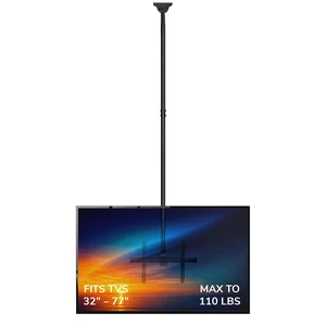 Extra Long TV Ceiling Mount, 10-Ft Pole, MI-509XL Full motion 360 rotation fits 32-75" TVs up to 110 lbs, height adjustable 98-118" Extra Long TV Ceiling Mount, 10-Ft Pole, MI-509XL Full motion 360 rotation fits 32-75" TVs up to 110 lbs, height adjustable 98-118"