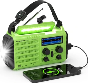 Emergency Weather Radio with NOAA Alert, Portable Solar Hand Crank AM/FM/SW 5000mAh Rechargeable Battery for Power Outages, 5 Way Powered, 2-Mode LED Flashlight & Reading Lamp, SOS, Cell Phone Charger Emergency Weather Radio with NOAA Alert, Portable Solar Hand Crank AM/FM/SW 5000mAh Rechargeable Battery for Power Outages, 5 Way Powered, 2-Mode LED Flashlight & Reading Lamp, SOS, Cell Phone Charger