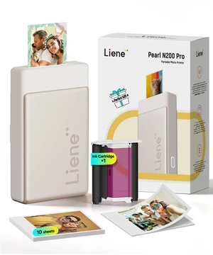 Pearl N200 Pro Portable Photo Printer, Instant Mini Picture Printer for iPhone Smartphone, Thermal Dye Sublimation, Bluetooth Sticker Printer 10 Sheets 2x3 Adhesive Paper & 1 Cartridge, Gold Pearl N200 Pro Portable Photo Printer, Instant Mini Picture Printer for iPhone Smartphone, Thermal Dye Sublimation, Bluetooth Sticker Printer 10 Sheets 2x3 Adhesive Paper & 1 Cartridge, Gold