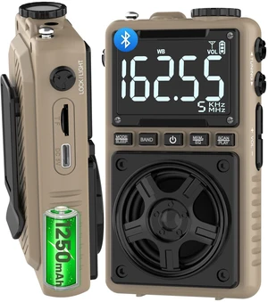 AM FM Shortwave Radio with NOAA Weather Alert,1250mAh Rechargeable Battery Bluetooth Portable Pocket Radio with Best Reception 5W Big Speaker Earphone,Support SD Card and USB Player Brown AM FM Shortwave Radio with NOAA Weather Alert,1250mAh Rechargeable Battery Bluetooth Portable Pocket Radio with Best Reception 5W Big Speaker Earphone,Support SD Card and USB Player Brown