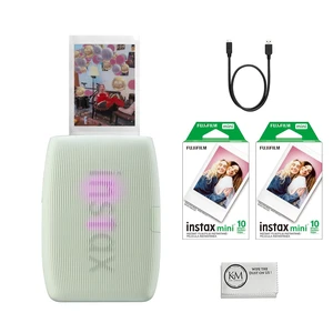 INSTAX Mini Link 3 Smartphone Printer Sage Green Bundled INSTAX Mini Instant Film 20 Exposures + Microfiber Cleaning Cloth (3 Items) INSTAX Mini Link 3 Smartphone Printer Sage Green Bundled INSTAX Mini Instant Film 20 Exposures + Microfiber Cleaning Cloth (3 Items)