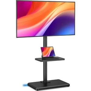 Floor TV Stand with Mount for 26-60 inch TVs up to 77 lbs, Height Adjustable Swivel Tilt TV Stand with Wood Base & Shelf, Saving Space Design for Bedroom, Living Room and Corner, Black Floor TV Stand with Mount for 26-60 inch TVs up to 77 lbs, Height Adjustable Swivel Tilt TV Stand with Wood Base & Shelf, Saving Space Design for Bedroom, Living Room and Corner, Black