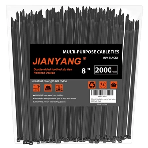8 Inch Zip Ties Double Sided Toothed (Bulk 2X1000 Pack Black),65lbs Tensile Strength Heavy Duty Cable Wire Ties with Self-Locking Adjustable Nylon Tie Wraps for Indoor Outdoor (Patented Design) 8 Inch Zip Ties Double Sided Toothed (Bulk 2X1000 Pack Black),65lbs Tensile Strength Heavy Duty Cable Wire Ties with Self-Locking Adjustable Nylon Tie Wraps for Indoor Outdoor (Patented Design)