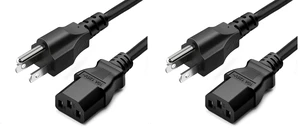 Standard 3ft 10 Amps 125 Volts Black 3 Prong AC Power Cord Cable for Electronics, TV, Computer, Printer, Radio, Monitor, Laptop, Samsung, Dell, Vizio, LG, Asus, and More (Pack of 2) Standard 3ft 10 Amps 125 Volts Black 3 Prong AC Power Cord Cable for Electronics, TV, Computer, Printer, Radio, Monitor, Laptop, Samsung, Dell, Vizio, LG, Asus, and More (Pack of 2)